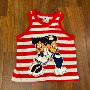 Mickey & Crew Vintage Disney Mickey Mouse Minnie Mouse striped tank top